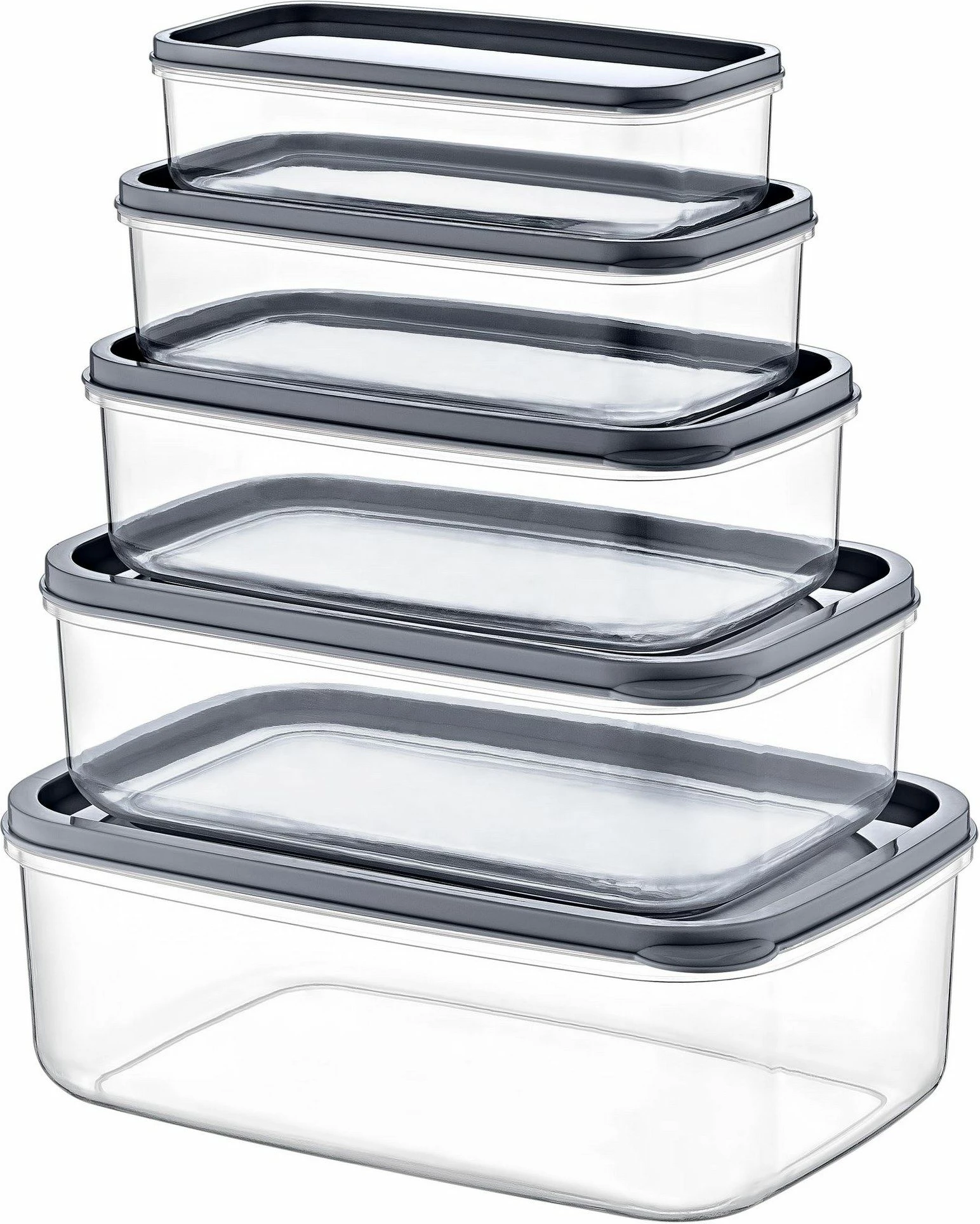 Set kuti plastike për organizim, 5 copë, Hermia, EMBSEF05-3581321, transparente