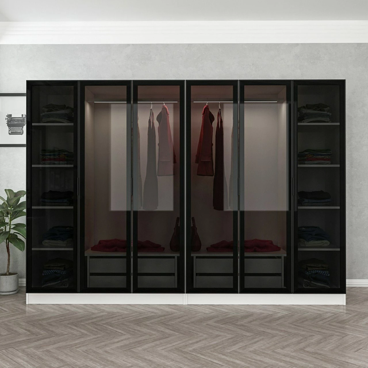 Dollap Skye Decor, i bardhë e i zi, Kale - 6664