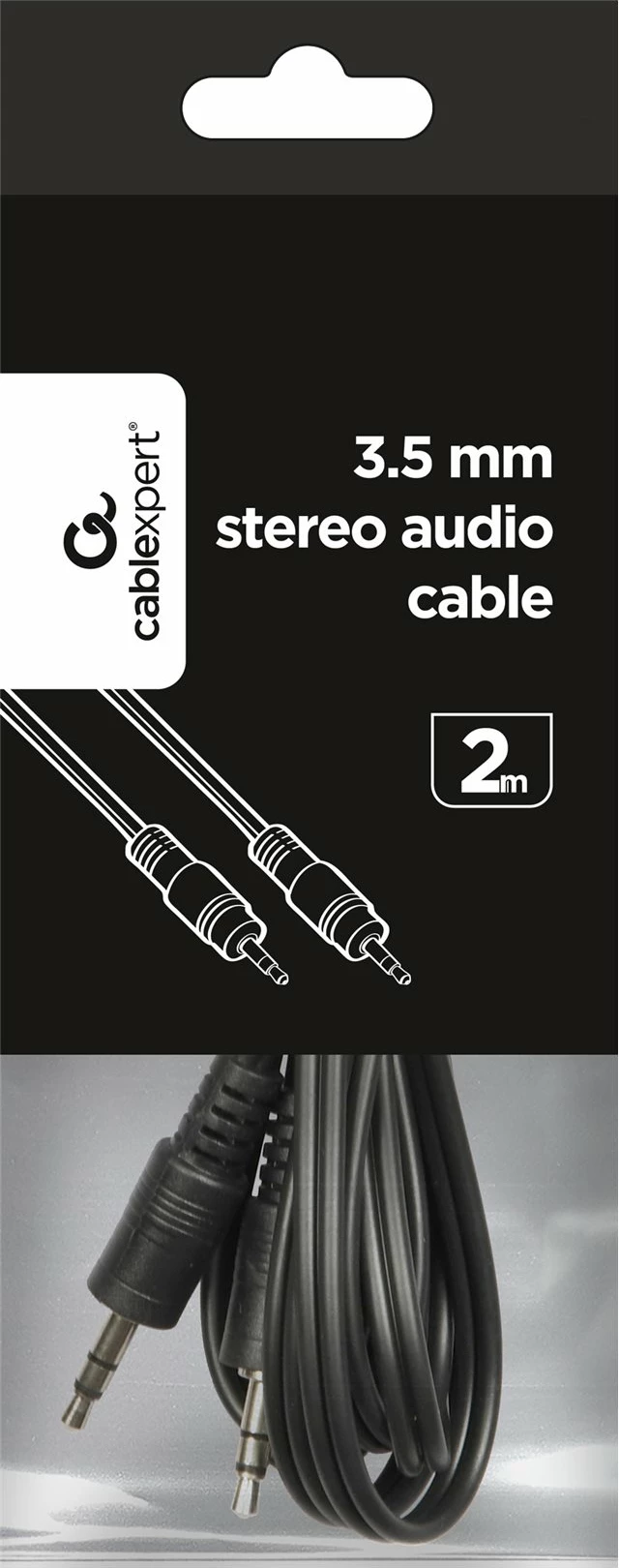 Kabllo audio Gembird CCA-404-2M, 3.5 mm stereo, 2 m, e zezë