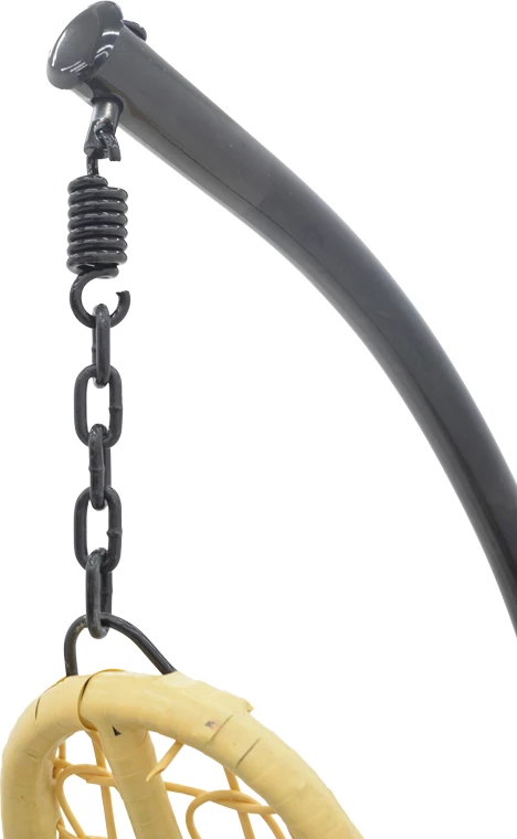 Karrige varëse për kopsht Soleil, ngjyrë natyrale dhe metal i zi, 103x83x200cm