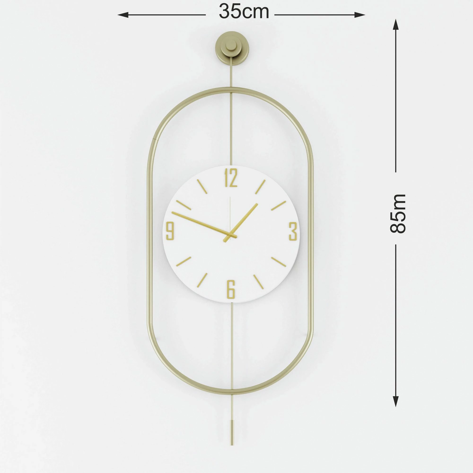 Orë muri dekorative metalike Wallity, Mclock-00113, ngjyrë ari