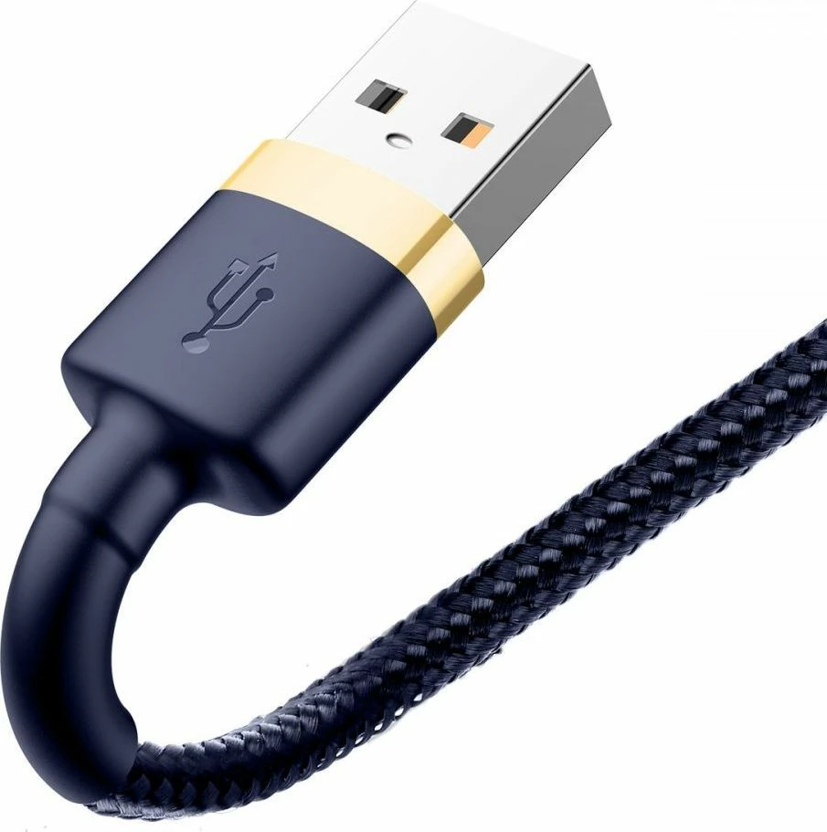 Kabllo Baseus Cafule CALKLF-BV3 USB-A në Lightning 1 m, 2A, USB 2.0, e thurur, blu
