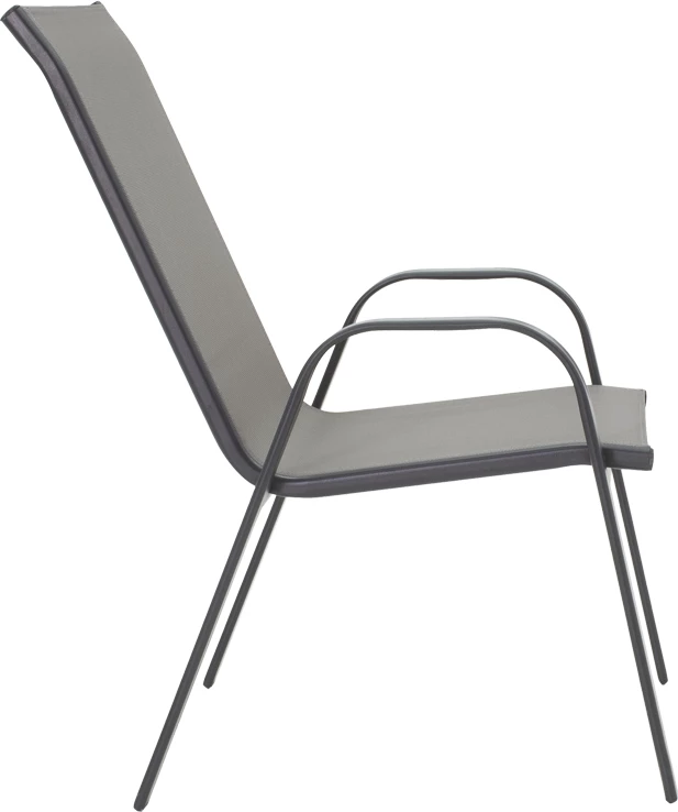 Set tavoline me karrige, 3 pjesë, ngjyrë gri, metal dhe xham i kalitur, D60x70cm