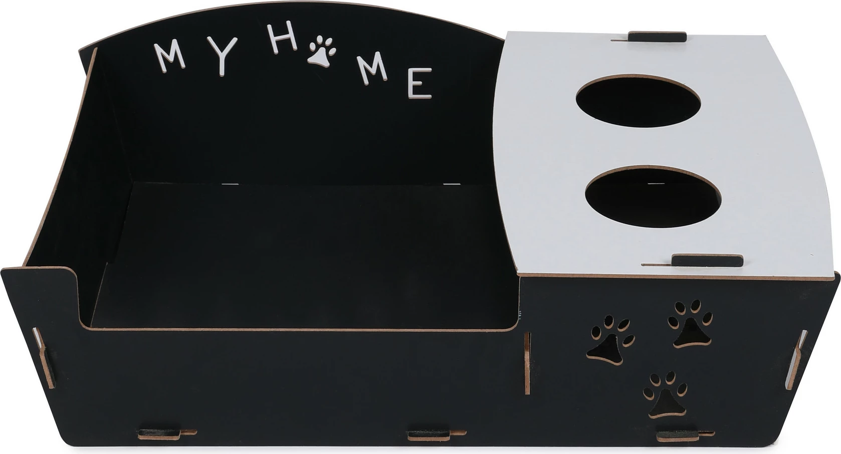 Shtrat për mace Aberto Design, 200, i zi dhe i bardhë, MDF, i çmontueshëm, 60x40x15cm