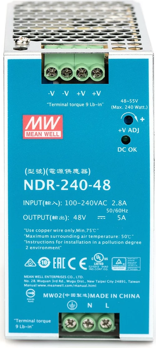Furnizues industrial i rrymës Digitus, 48V DC, 240W, DIN rail, ngjyrë gjelbër/argjendtë
