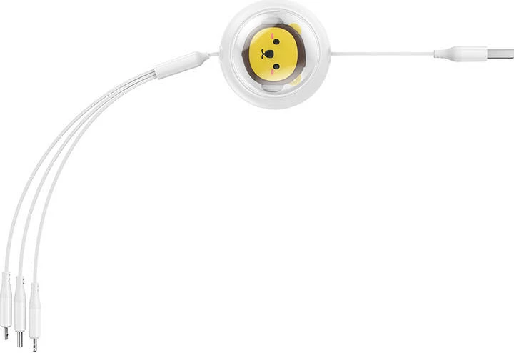 Kabllo karikimi 3-në-1 Baseus P10362900211-00, USB në USB-C, micro USB, Lightning, 1.1m, e bardhë