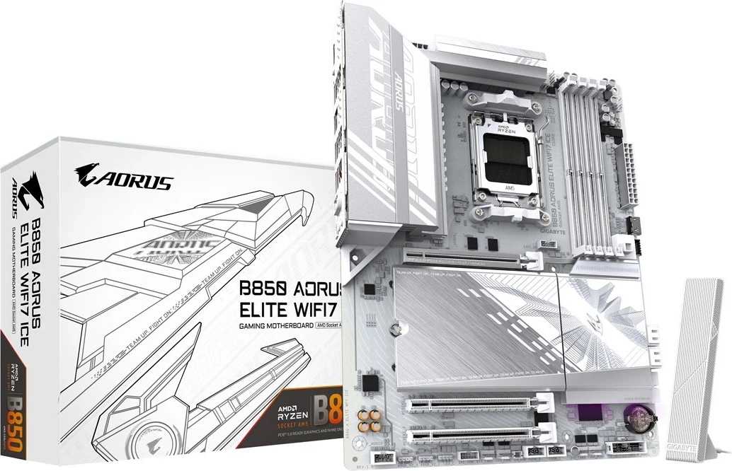 Pllakë amë Gigabyte B850 AORUS ELITE WIFI7 ICE, Socket AM5, e bardhë