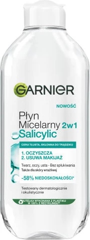 Ujë micelar për femra Garnier me acid salicilik, 400ml