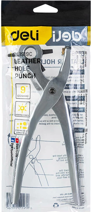 Pinca për shpuarje lëkure Deli Tools EDL1919C, 9", argjendtë