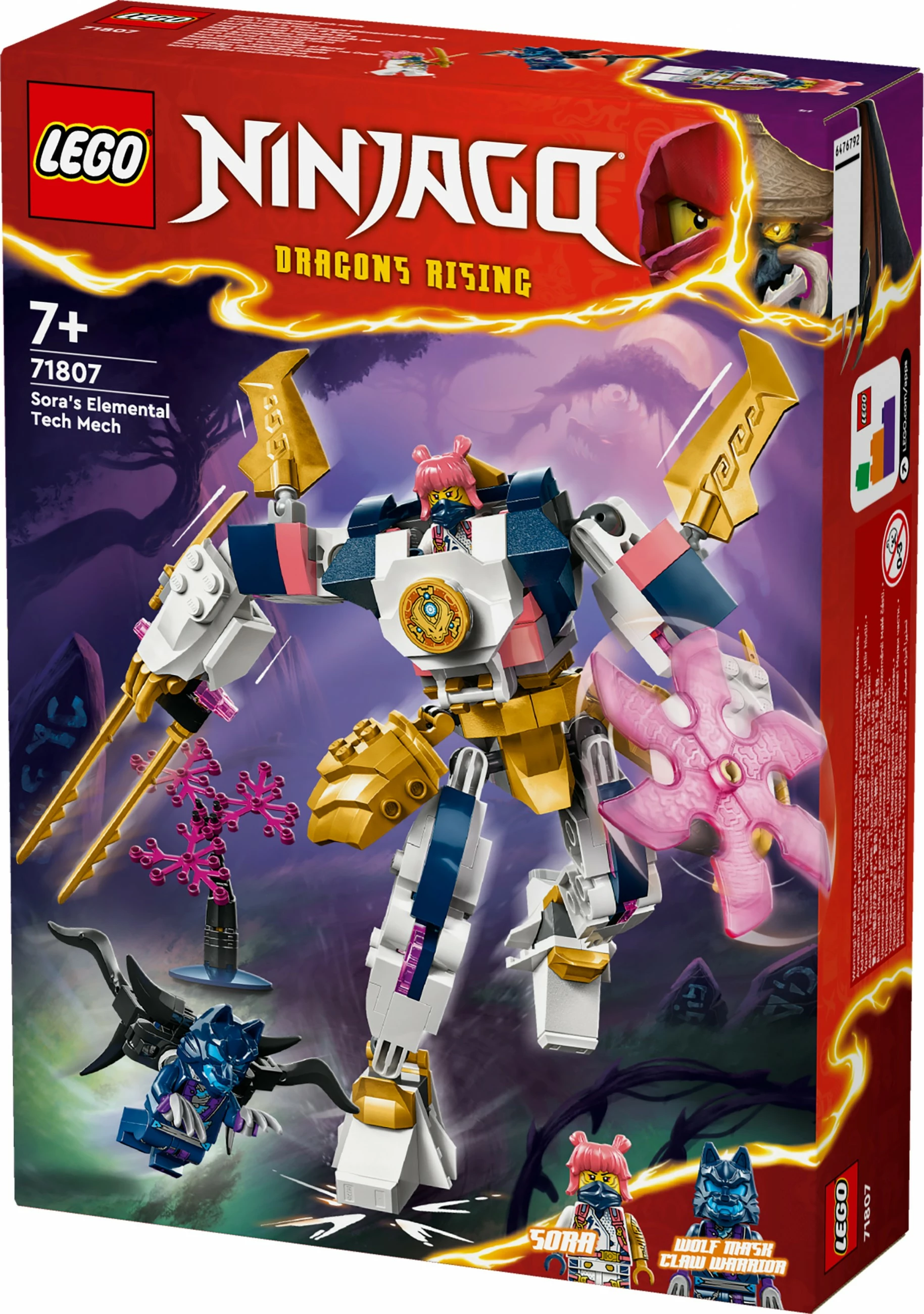 Set ndërtimi LEGO Sora's Elemental Tech Mech, 209 pjesë, shumëngjyrësh