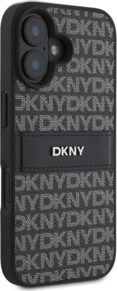 Mbështjellës DKNY Texture Pattern Tonal Stripe për iPhone 16, i zi