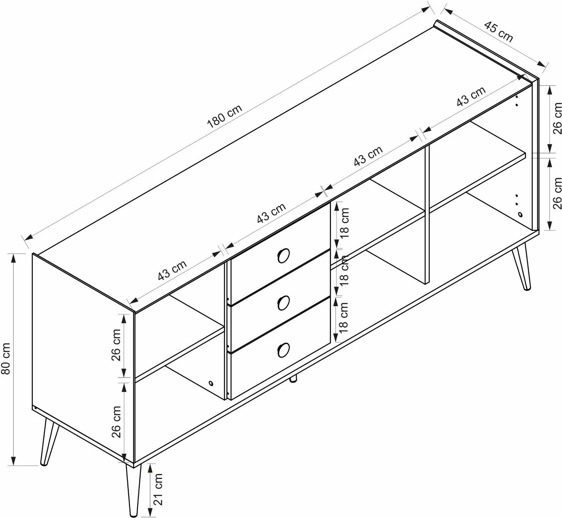 Konsol Skye Decor, Mitra, e bardhë