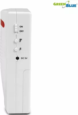 Alarm sinjalizues hyrjeje pa tela GreenBlue GB3400, me sensor PIR, 5 melodi, i bardhë, set sensor + marrës