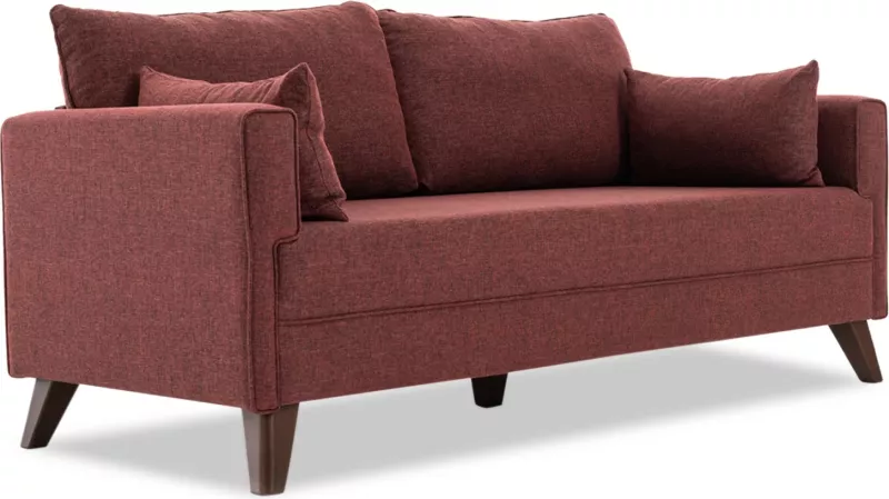 Divan treshe Atelier del Sofa, Bella, ngjyrë e kuqe klaret