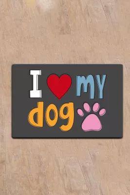 Tapet për mbeturina të maceve, dizajn 'I love my dog', shumëngjyrësh, 40x60cm
