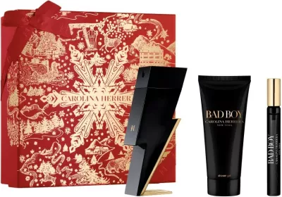 Set Eau de Toilette për meshkuj Carolina Herrera Bad Boy 100ml + xhel dushi 100ml + mini 10ml