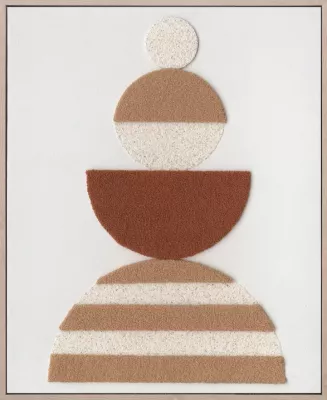 Pikturë dekorative Boho Balance, kanavacë, dru natyral, terrakotë/bezhë, 80x100x5cm
