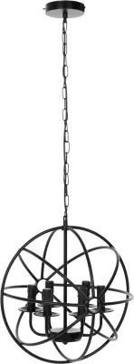 Llambë varëse tavani, sferë metalike e zezë, 6-drita, FH4127, Φ42x108H cm