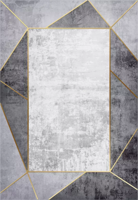Tapet modern JOSIANE, gri-bardhë, me franja, FH7675.23, 160x230cm