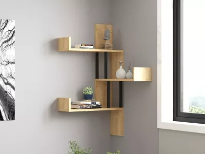 Raft muri Hanah Home, Bombe, ngjyrë lisi Sapphire Oak
