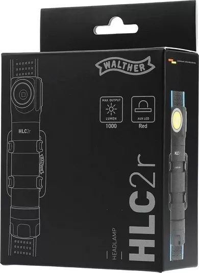 Dritë dore Walther HLC2r, LED, 3500 mAh, E zezë