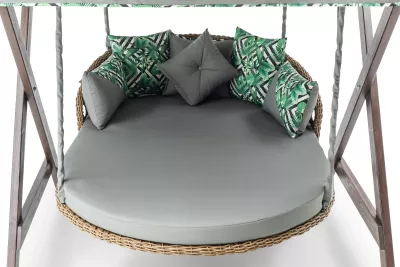 Karrige lëkundëse dyshe për kopsht, ngjyrë gri, Skye Decor Dominic