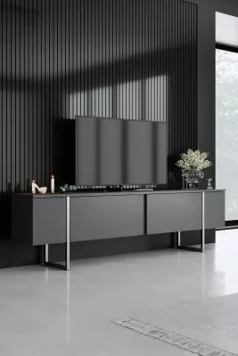 Set mobiljesh për dhomë dite, Hanah Home Luxe, antracit, argjend