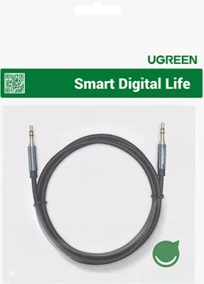 Kabllo audio AUX UGREEN 50361 3.5mm 1m, e zezë, Polybag
