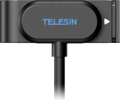 Adapter karikimi magnetik Telesin S6-CLC-01-TGP për GoPro HERO 9/10/11/12/13, kabllo 120 cm, set me kapak anësor, i zi