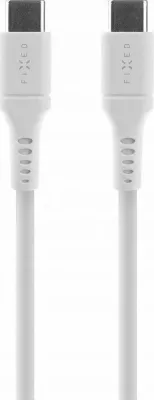 Kabllo USB-C–USB-C Fixed FIXDLS-CC2-WH 2 m PD 60W, e bardhë, me organizues ngjitës dhe rrip Velcro