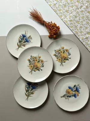 Set pjatash për ëmbëlsira, shumëngjyrëshe, Hermia Concept, Lily 6, 21x21cm, 6 copë