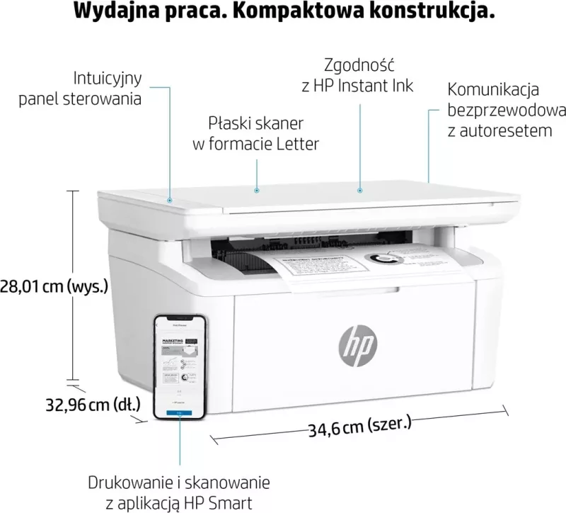 Printer HP LaserJet MFP M140w, i bardhë e zi