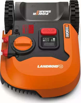 Robot kositës bari Worx Landroid M700 WR142E, 20V 4Ah, deri 700 m², Wi‑Fi, portokalli/zezë