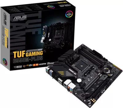 Pllakë amë ASUS TUF Gaming B550M-PLUS, mATX, Socket AM4, DDR4, Wi‑Fi 6, 2.5GbE, e zezë