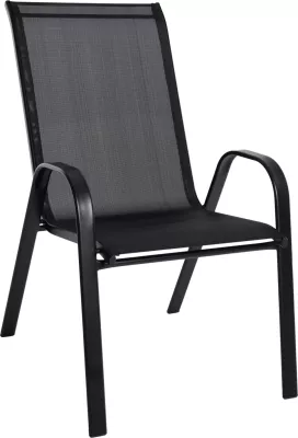 Karrige për jashtë LEON FH5000.03, metal i zi-tekstilene e zezë, 55x77x95H cm