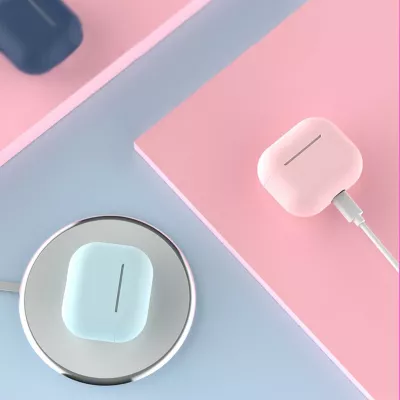 Mbështjellës Hurtel për AirPods 1/2, silikon i butë, i bardhë