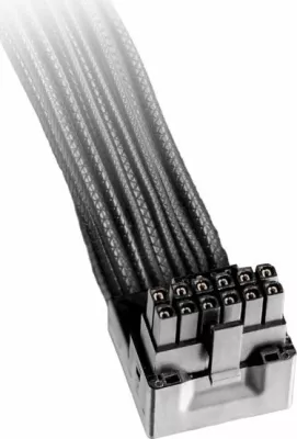 Kablle energjie 12VHPWR PCIe, be quiet!, BC073, 0.7 m, 12-pin x2, 90°, 600 W, e zezë