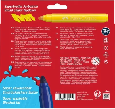 Set lapsa me majë Jumbo Faber-Castell, 12 ngjyra, për fëmijë
