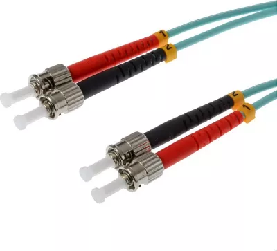 Kabllo patch fibër optike Helos OM3 Duplex ST-ST, 3m, LSZH, aqua