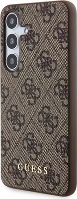 Mbështjellës Guess 4G Metal Gold Logo për Samsung Galaxy A55, Kafe