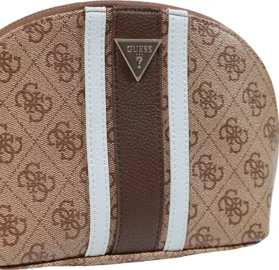 Çantë kozmetike për femra Guess Noelle II Dome PW7573 P6370, e bardhë-kafe