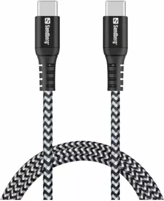 Kabllo karikimi USB-C SANDBERG Survivor 441-38, 1 m, PD 100 W, e zezë/gri