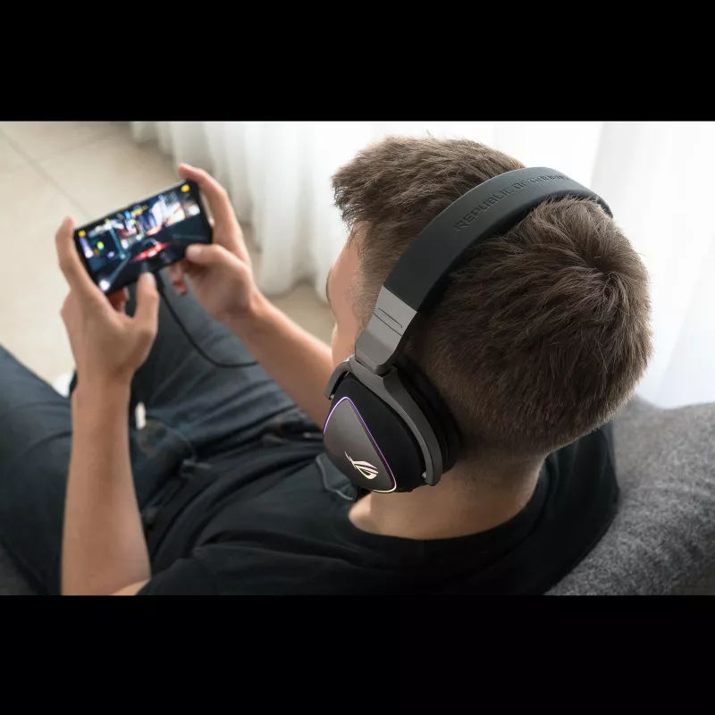 Kufje gaming ASUS ROG Delta, me kabllo, RGB, USB-C, e zezë