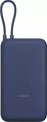 Powerbank Xiaomi PB2030MI 20000mAh 33W me kabllo USB-C të integrume, 3 porta, blu