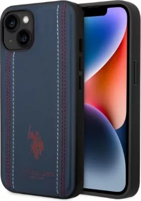 Mbështjellës U.S. Polo Assn. USHCP14MPFAV për iPhone 14 Plus 6.7", lëkurë sintetike, navy