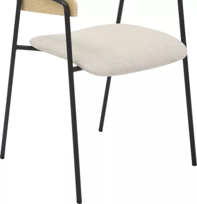 Karrige për ngrënie KORIN FH9975.01 metal-bezhë, dru, 54x51x72.5H cm, set prej 2 copë