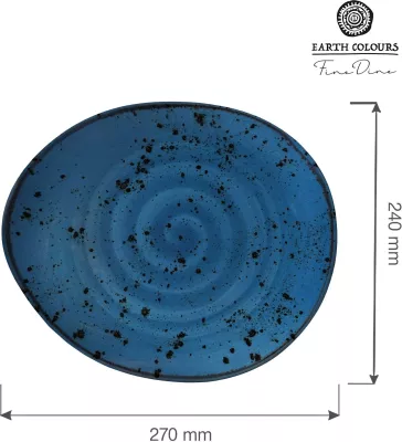 Pjatë prezantimi Fine Dine Iris 240x270mm, porcelan, set 6 copë, blu
