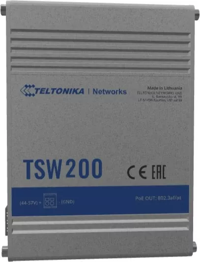 Switch Teltonika TSW200, Unmanaged, Gigabit Ethernet, Power over Ethernet, Montim në rack, Montim në mur