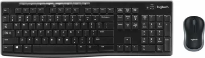 Set maus e tastierë Logitech Wireless Combo MK270, RF Wireless, full-size, numpad, e zezë