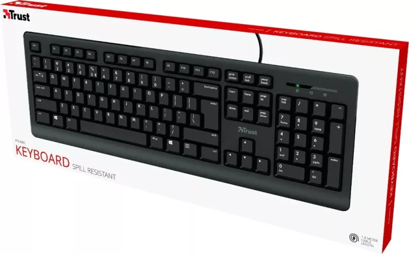 Tastierë Trust Primo, USB, QWERTY US English, e Zezë